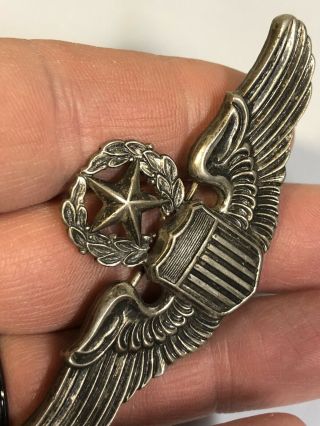 WW2 US Army Air Force Command Pilot Wings Pin NS Meyer NY 3” WWII Award Badge 3