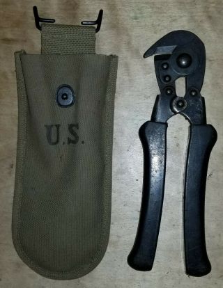 Wwii Ww2 Usmc Large Head Wire Cutters & Nos Pouch
