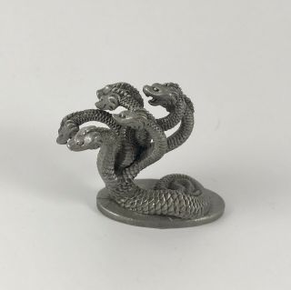 Miniature Pewter Statue 7 Headed Hydra Snake Very Detailed