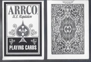 1 Deck Arrco Playing Cards Black And White Back Usa