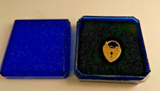 Vintage Tiny 9ct Gold Heart Padlock Gate Charm Bracelet Hm 25y