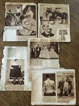 Vintage Pt Barnum Circus Newspaper Clippings - 1930 