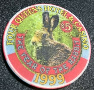 Four Queens $5 Casino Chip - Year Of The Rabbit - 1999 Chipco