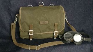 Vintage Military Shoulder Bag Glasses Protection Auer Army German Goggles