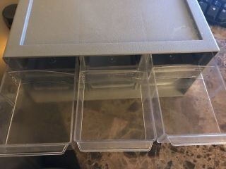 Vintage Akro - Mils Storage Bin Organizer,  9 Clear Drawers,  Model 10 - 109 2