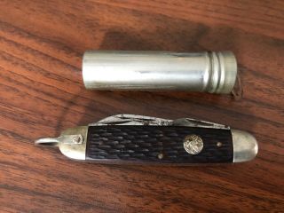 Vintage Boy Scouts Pocket Knife Ulster Bsa 4 Blade & Match Safe