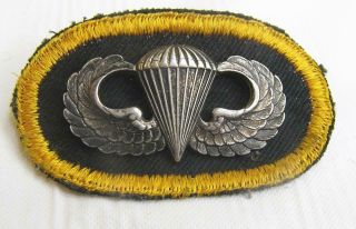 Ww2 Wwii Us Airborne Sterling Jump Wings Pin On 509th Oval Patch - Minty