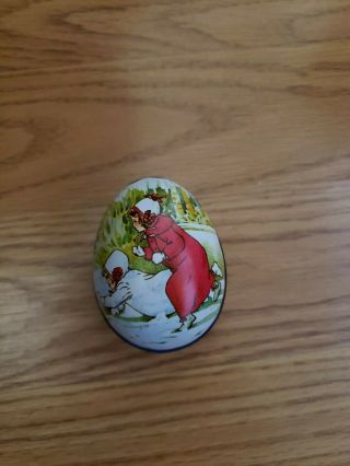 Design Ian Logan Swiss Made Tin Metal Easter Egg Vintage Switzerland Victorian