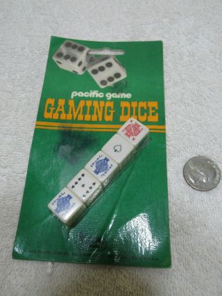 Vintage Dice For Card Games 5 Dice - In Package 1980 - Pacific Game
