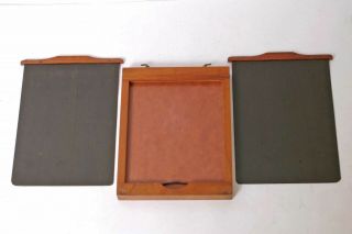 F95123 Vintage Wood 4x5 Glass Dry Plate Holder Od 14x119x150mm