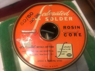 Vintage Federated 50/50 Rosin Core Solder.  125 Dia.  5.  2 pounds 2