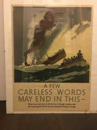 British Wwii Poster: " A Few Careless Words May End In This "