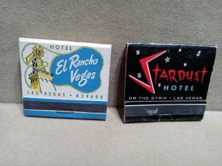 2 Diff.  Early Casino Full Matchbooks El Rancho Vegas - Stardust Las Vegas,  Nv