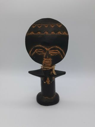 African Ashanti Fertility Doll Statue - Hand Carved Wood - Made In Ghana