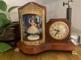 Vintage Dancing Ballerina United Electric Clock Corp Model 870 Animated