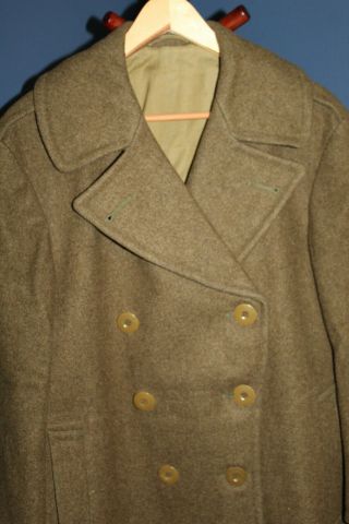 Early WW2 U.  S.  Army OD Wool Overcoat,  1942 d.  Named to Officer 2