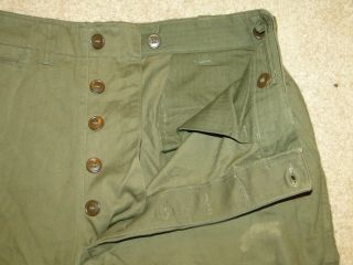 Vintage Wwii Us Army Trousers Field Combat Button Fly Pant Hbt Sz 34x32