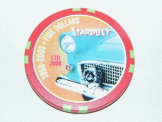 Stardust Casino $5 Chip,  45th Anniversary,  Las Vegas,  Nv
