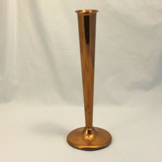 Vintage Coppercraft Guild 8 1/4 " Tall Copper Bud Vase With Felted Base