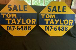 Vintage Hand Painted Wood Sign - Great Patina And Old Phone Tom Taylor