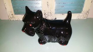 Vtg Black Scottie Dog Scottish Terrier Ceramic Cookie Jar.  1984.