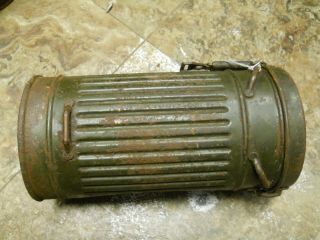 Wwii German Gas Mask Can With Name