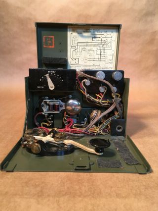 U.  S.  Army Ww Ii Signal Corps Telegraph Set Complete 1945 Key Bell Headphone Etc.