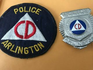 U.  S.  Civil Defense Arlington Mass.  Badge And Patch