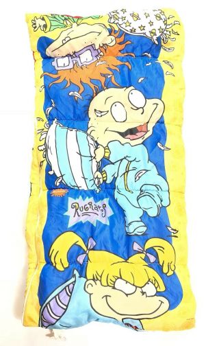 Vintage 1997 Nickelodeon Rugrats Sleeping Bag Tommy Angelica Pickles 56”