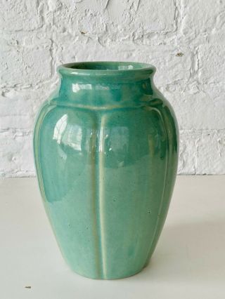 Vintage Zanesville Stoneware Arts & Crafts 795 Pottery Vase - Green