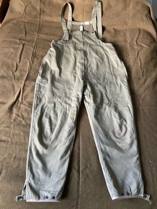 Ww2 Us Army Wet Weather Trousers Overalls Size Medium - Tanker Pants
