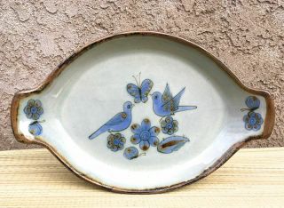 Platter Ken Edwards El Palomar Tonala Mexican Pottery Bird & Butterfly