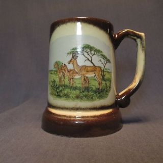 Vintage Kruger Park South Africa Souvenir Porcelain Mug Group Of Impala