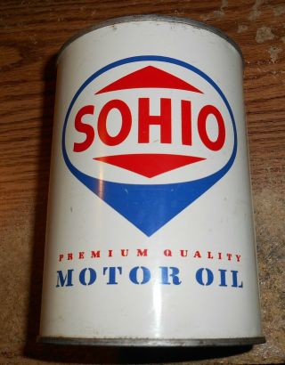 Vintage Sohio Premium Quality Motor Oil One Quart Can/tough