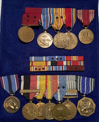 Ww2 And Korean War Medal Grouping Including Named Navy Good Conduct Medal