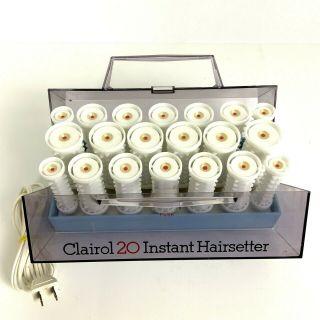 Clairol 20 Instant Hairsetter Model C - 20S Hot Rollers,  Clips Vtg 1977 2