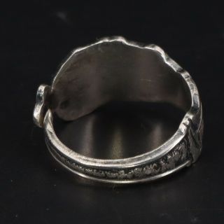 VTG Sterling Silver Gold Miner Man Mining Wrap Spoon Handle Ring Size 7 - 3.  5g 3