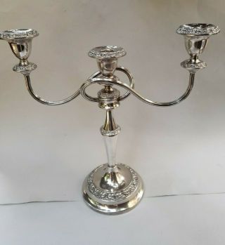 Vintage Silver Plated 2 Arm Candelabra Candlestick 