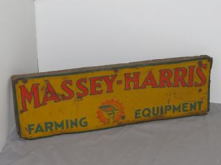 Vintage Massey Harris Farming Equipment Tin Sign Tractor Embossed