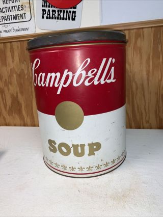 Vintage Rare Large Campbell’s Soup Tin Can Sign Advertisement Store Display