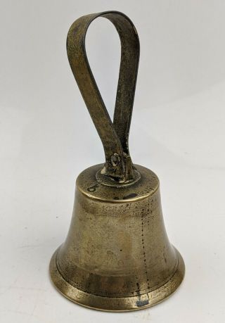 A Fine Antique Victorian Bronze / Brass Bell Marked No 5 - School Shop Musical ?