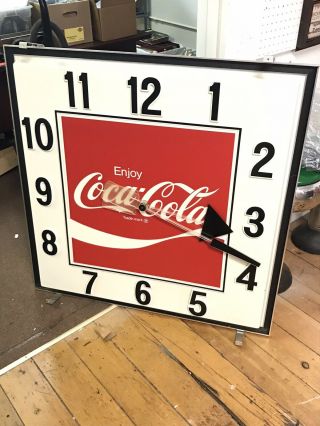 Vintage Nos 41” Coca - Cola Clock W/ Hanger & Box