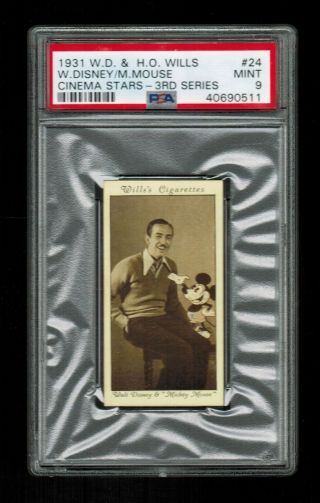 Psa 9 Walt Disney & Mickey Mouse 1931 Wills Card The Highest Ever Graded 1 Of 1