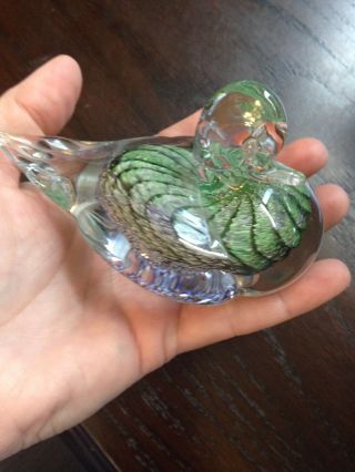 Handmade Vintage Granna Lead Crystal Swan Sweden Paperweight And