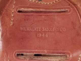 WW2 1944 Milwaukee Saddlery Co.  1911 holster U.  S.  Stamped. 3