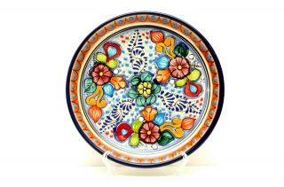 Talavera Pottery Plate - Hand Made In Puebla Mexico 10 " Traditional Colorful.  14