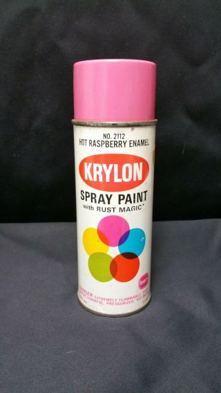 Vintage Krylon 1970 Hot Raspberry Enamel 2112 Spray Paint Can 13 Oz |
