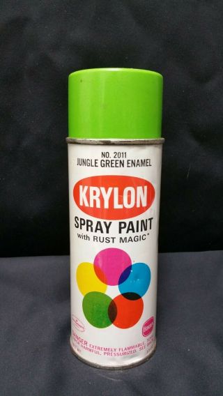 Vintage Krylon 1968 Jungle Green Enamel 2011 Spray 13 Oz Paint Can | Very Scarce