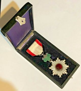 Wwii Japanese Order Of The Rising Sun 6th Class With Box Badge Medal O