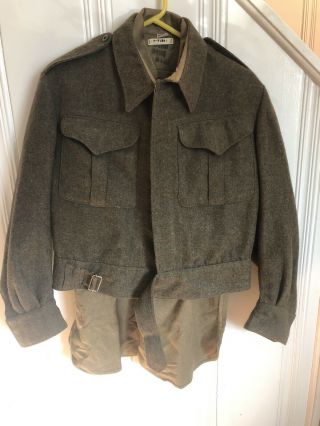 Ww2 Us Air Corp Army Uniform Brown Wool Ike Field Jacket / Shirt Pants 1943